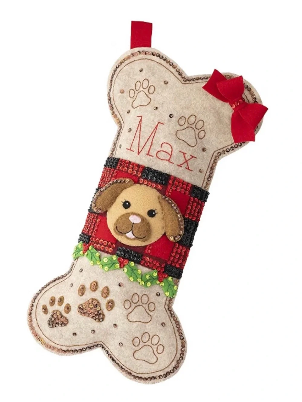 Bucilla Felt Applique Christmas Stocking Kit, Doggy Treat #89315E